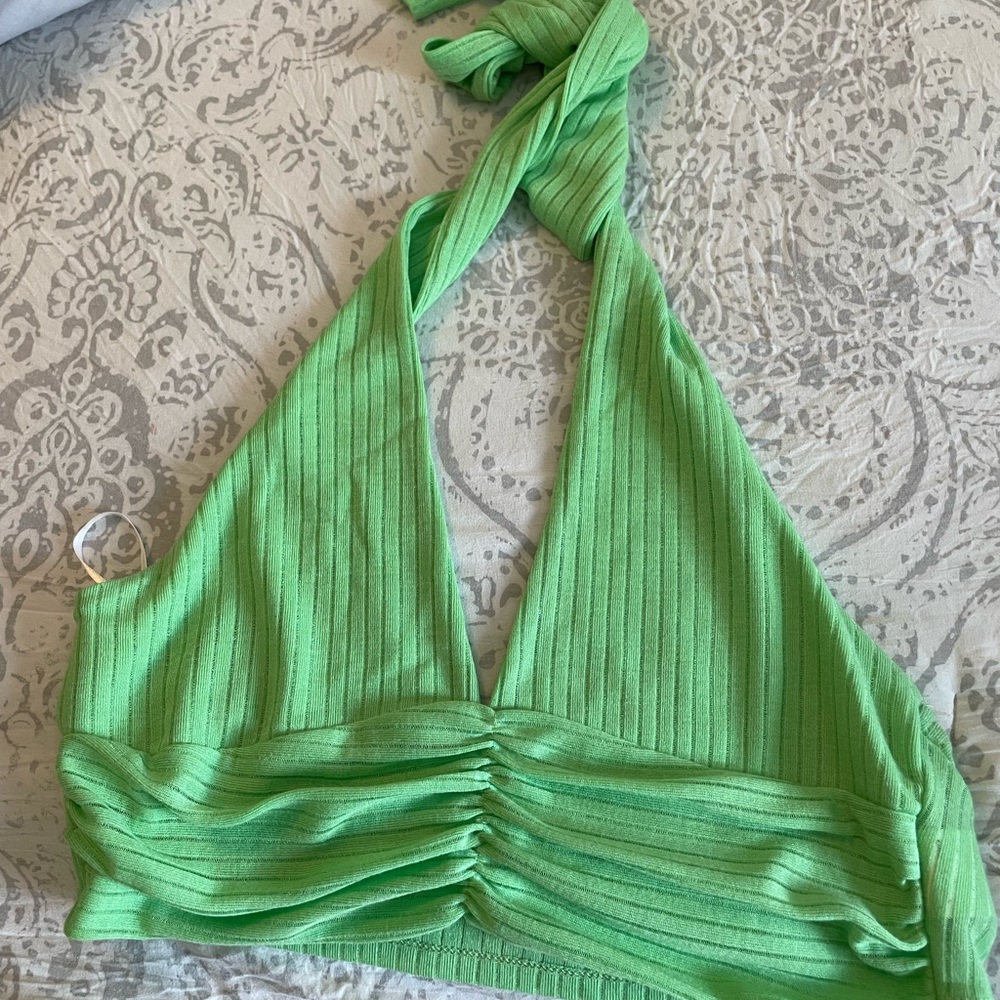 Green Crop top